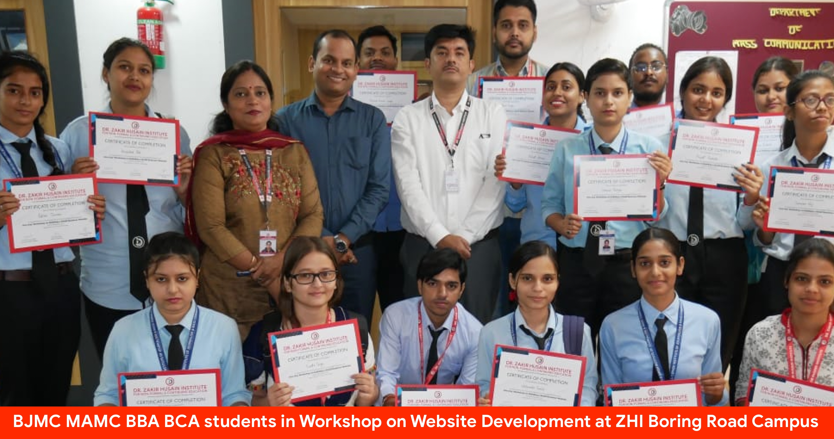 BJMC MAMC BBA BCA students participated in Workshop on Website Dev.