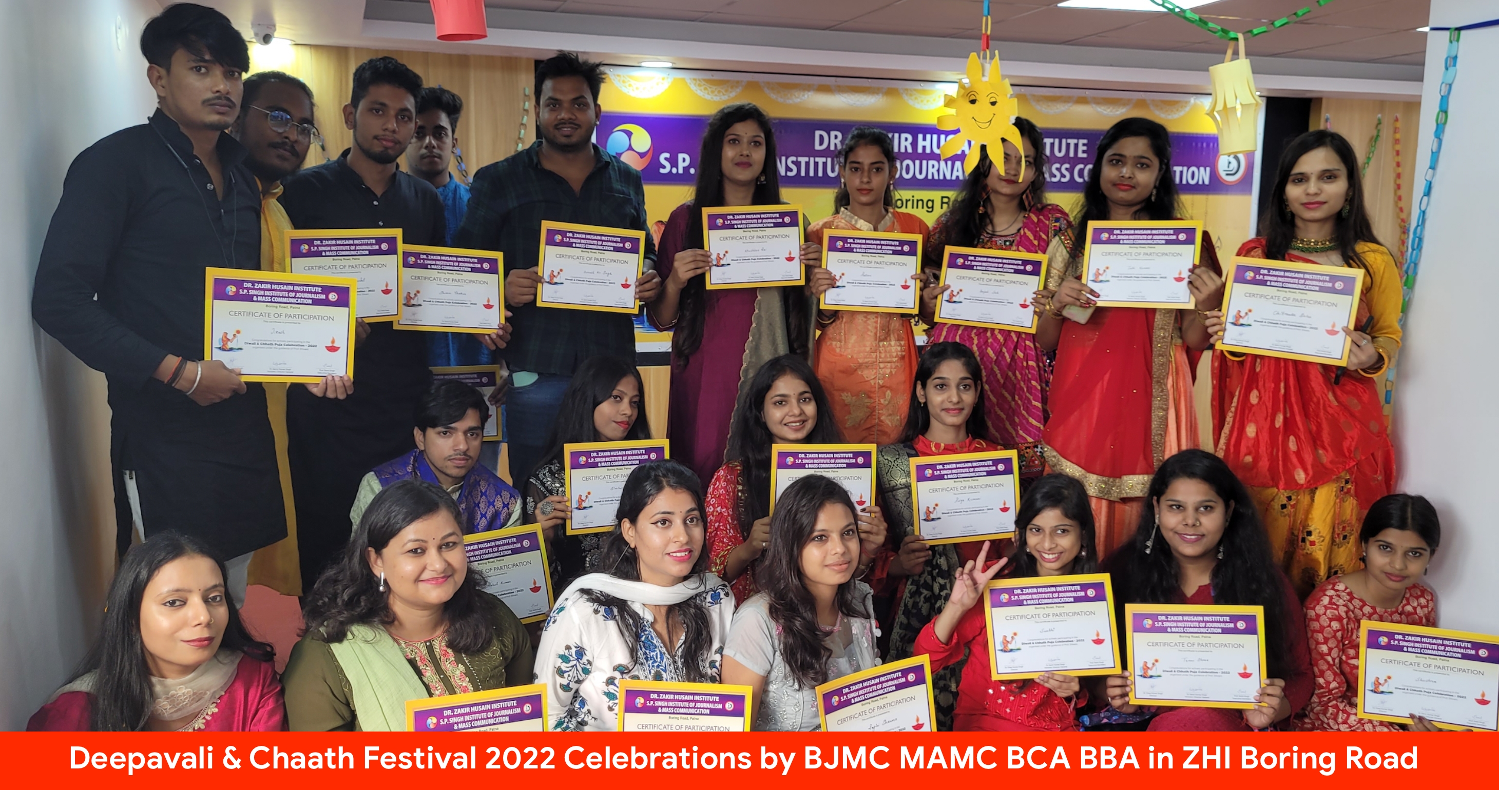 Deepavali & Chaath Festival 2022 Celebrations by BJMC MAMC BCA BBA in ZHI Boring Road